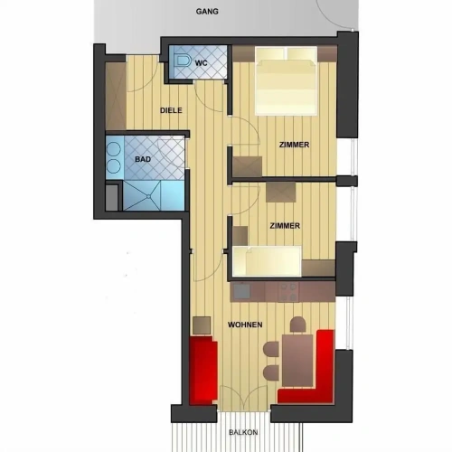2 Bedrooms Apartment