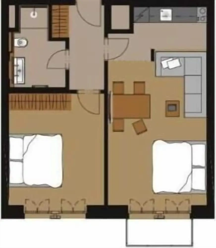 Apartment with balcony and with mountain view