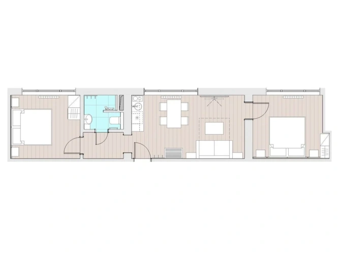 2 Bedrooms Business Apartment with garden view