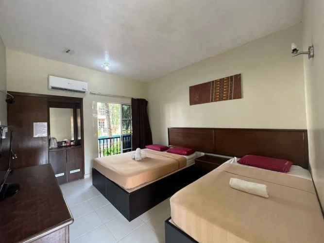 Standard Triple room with balcony and with pool view