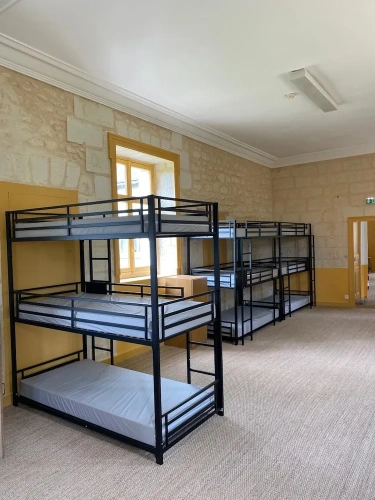 Bed in Dorm with garden view