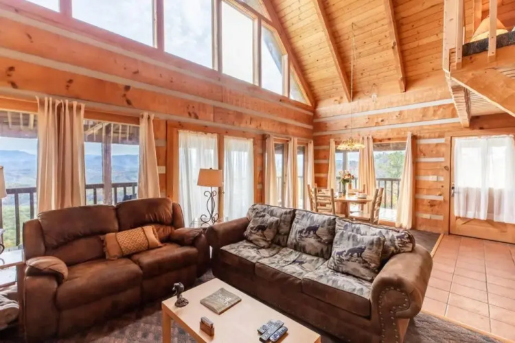 Super View Smoky Mtn Log Cabin Pool Table Hot Tub