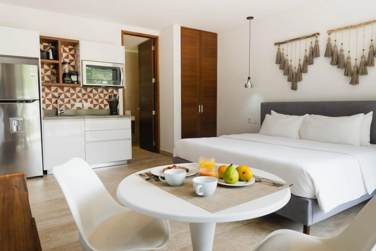 Modern studio spa & gym at Central Park Tulum