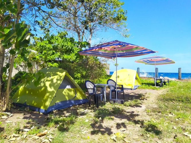 Tent with water view