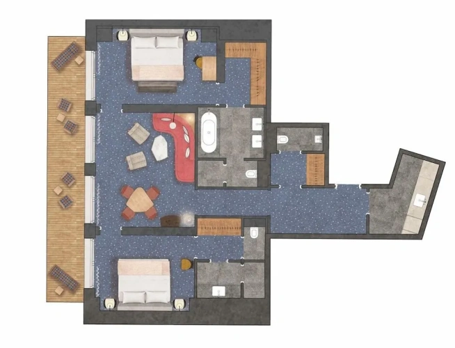 2 Bedrooms Deluxe Suite with balcony