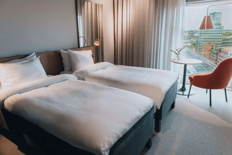 Twin room with city view