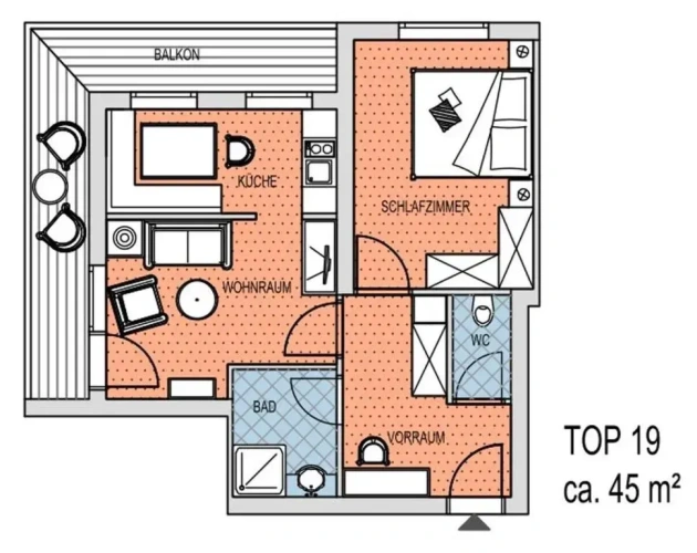 Apartment with balcony