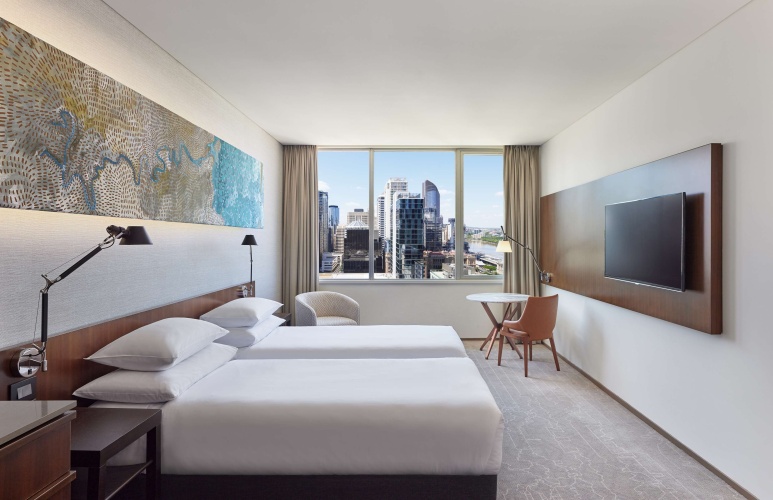 Twin room with river view