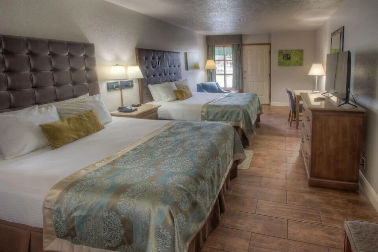Deluxe Quadruple room with balcony and with pool view
