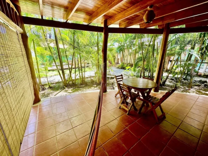 Studio with pool view