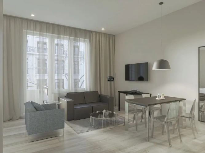 Studio with balcony