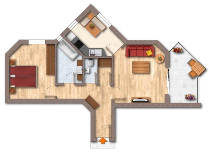 1 Bedroom Double Apartment