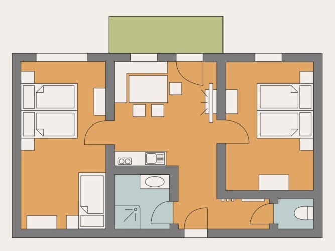 2 Bedrooms Apartment