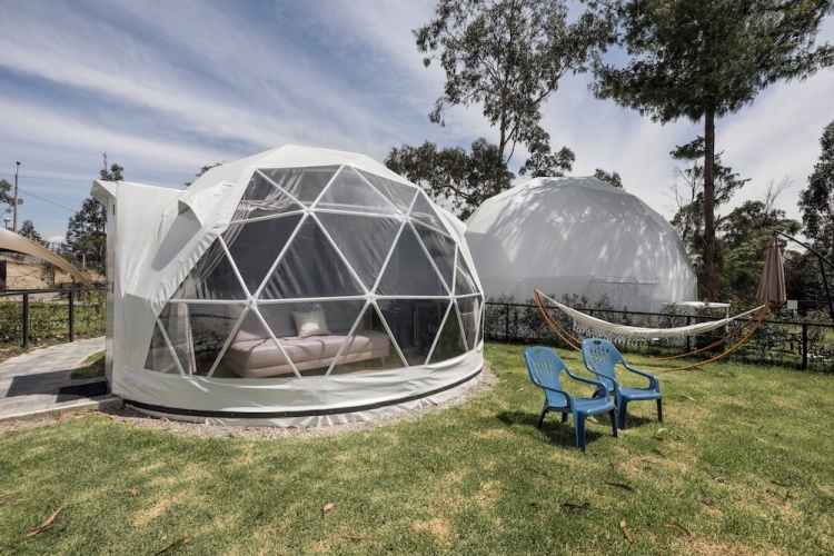 Tent with mountain view