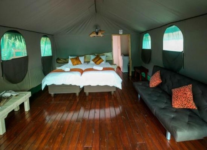 Tent with balcony and with view
