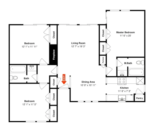3 Bedrooms Standard room with balcony