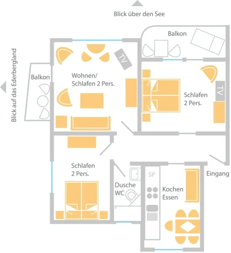 Apartment with balcony