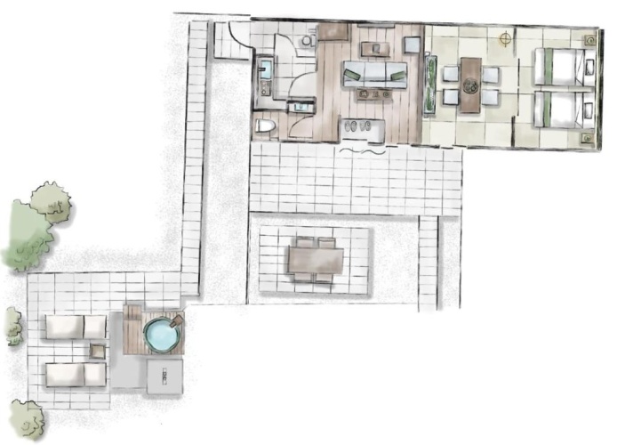 Standard Twin room with garden view