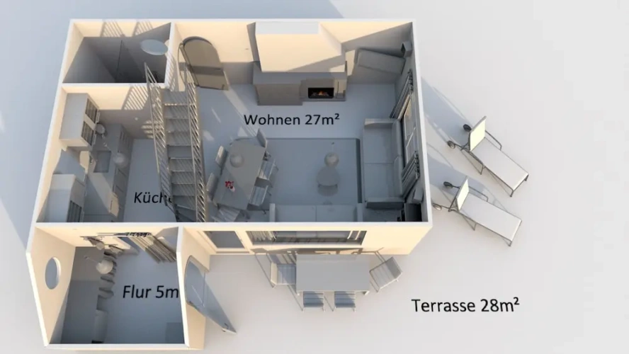 2 Bedrooms Comfort Cottage with garden view