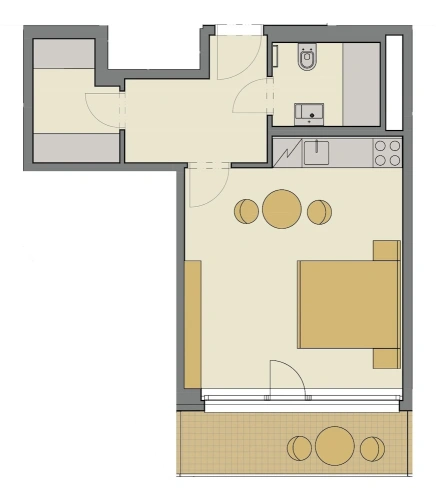 Superior Studio with balcony and with courtyard view