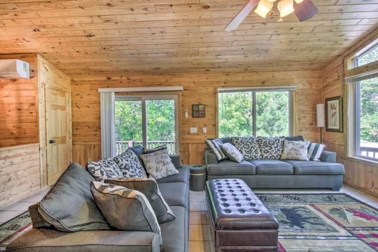 Big Lake Getaway w/ Private Beach + Fire Pit!