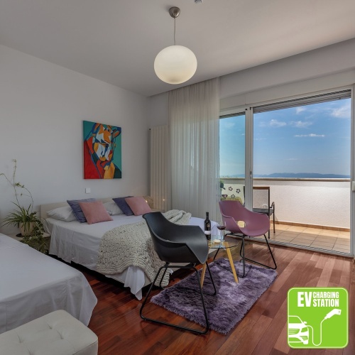 1 Bedroom Standard Triple room with balcony and with sea view