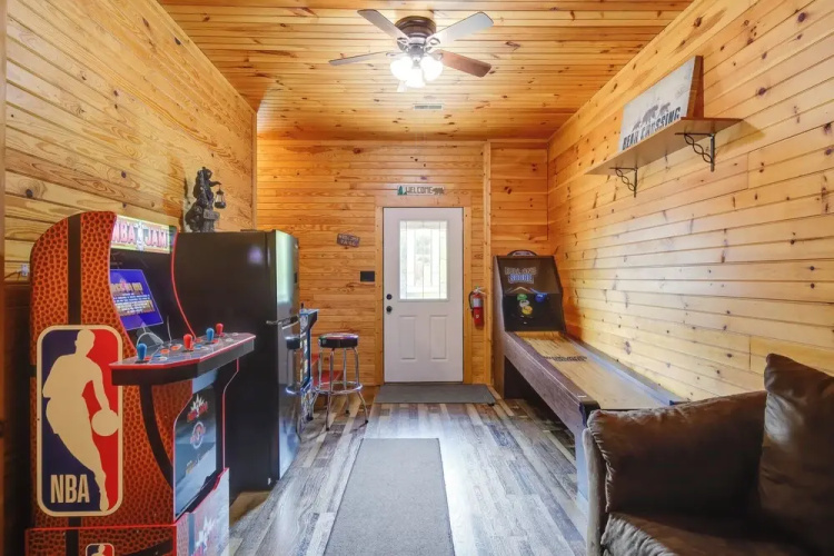 Views, Fire Pit + Game Room: Smoky Mountain Cabin