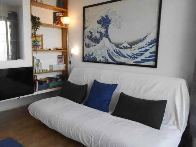 Studio with pool view