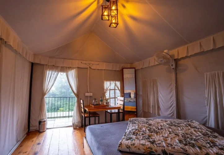 Tent with balcony