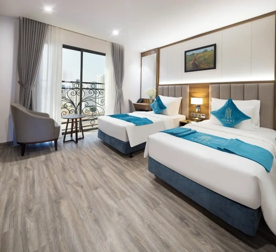 Deluxe Twin room with balcony and with sea view