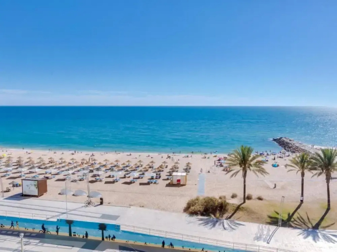 Quarteira First Line Front Beach Pool Flat View