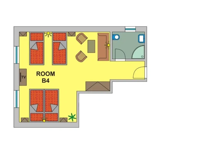 Standard Quadruple room with mountain view