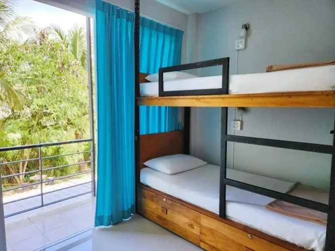 Bed in Dorm with land view