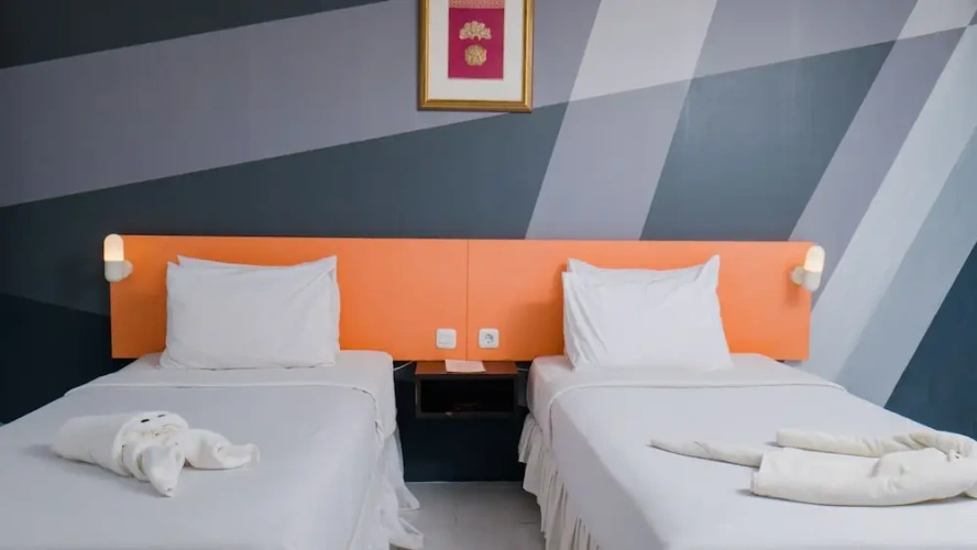 Superior Twin room with balcony and with pool view
