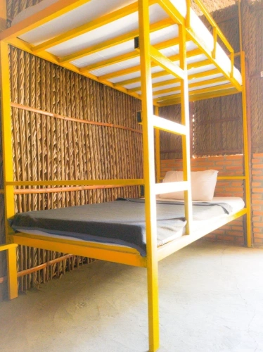Bed in Dorm with balcony