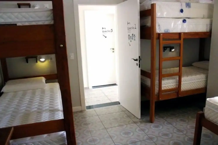 Bed in Dorm (female dorm) with balcony
