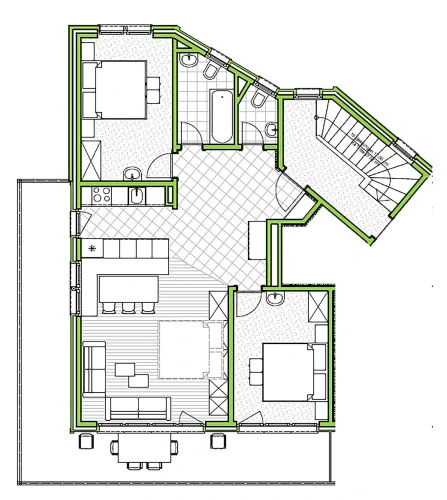 2 Bedrooms Standard Apartment with balcony