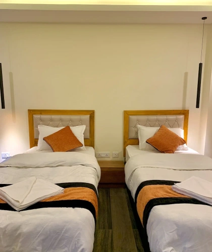 Superior Twin room with balcony and with land view
