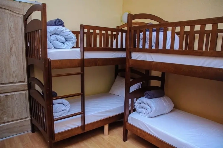 Bed in Dorm with balcony