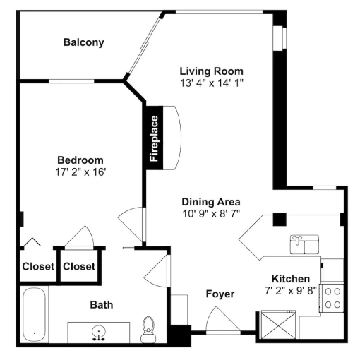 1 Bedroom Apartment with balcony