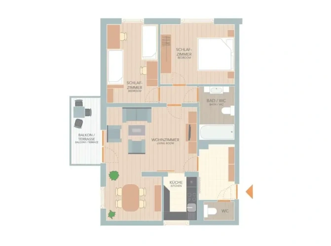2 Bedrooms Apartment