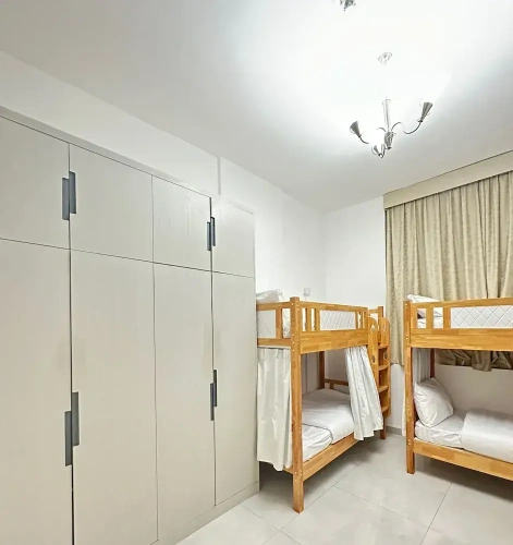 Bed in Dorm with balcony