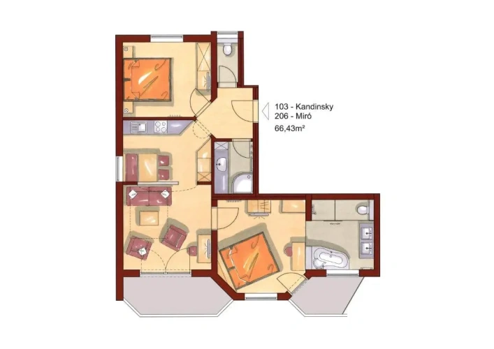 2 Bedrooms Apartment