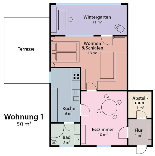 Comfort Double Apartment with garden view