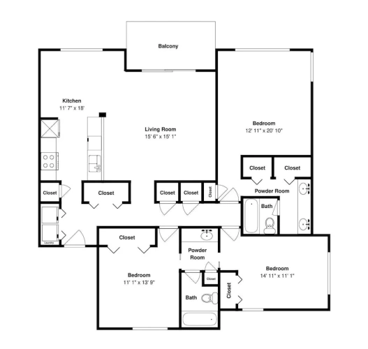 3 Bedrooms Standard room with balcony