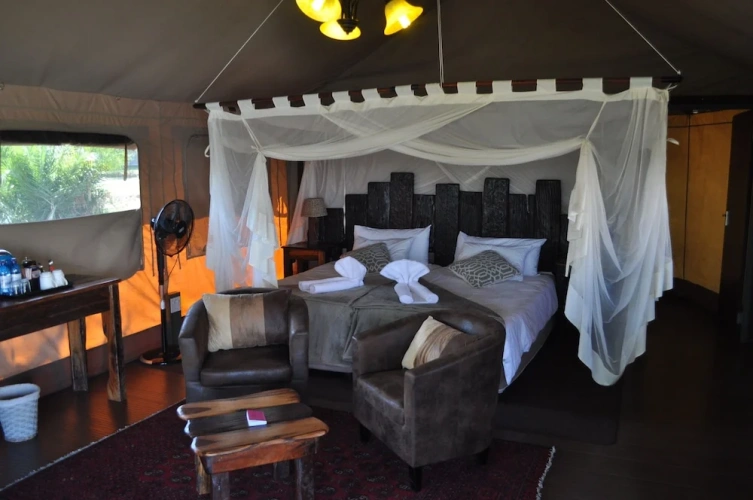 Tent with balcony