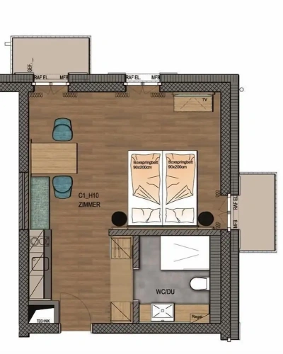 Comfort Double room with balcony and with lake view