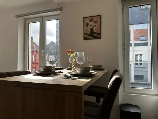 Modern 1BR plus LR Apt Near Gravensteen