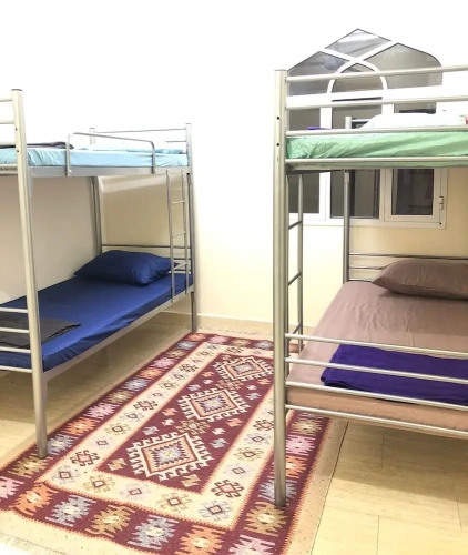 Bed in Dorm with balcony and with city view