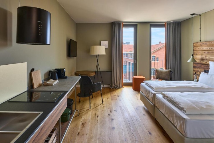 Studio with balcony